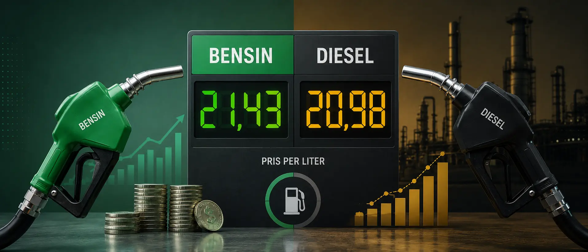 Illustrasjon av bensin- og dieselbil ved import