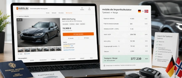 Illustrasjon av mobile.de importkalkulator